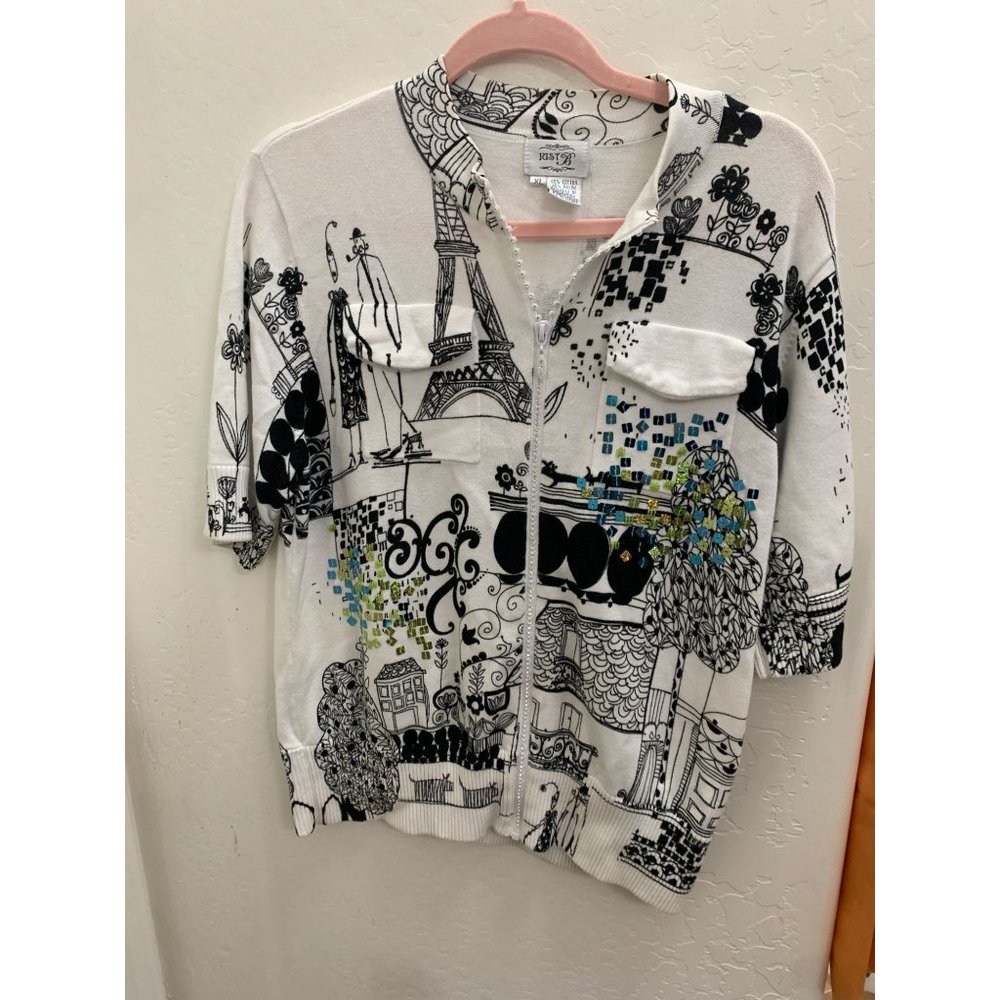 Just B XL Short Sleeved Sweater Used - Black and White